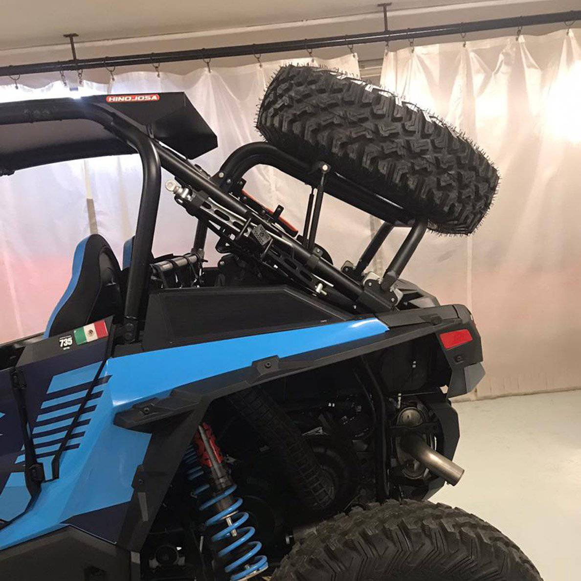 Spare Tire Carrier w/Pneumatic Piston Polaris RZR Turbo S